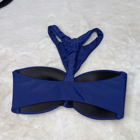 MIKOH Padded Bandeau High Neck Bikini Top Size Small - Picture 4 of 5